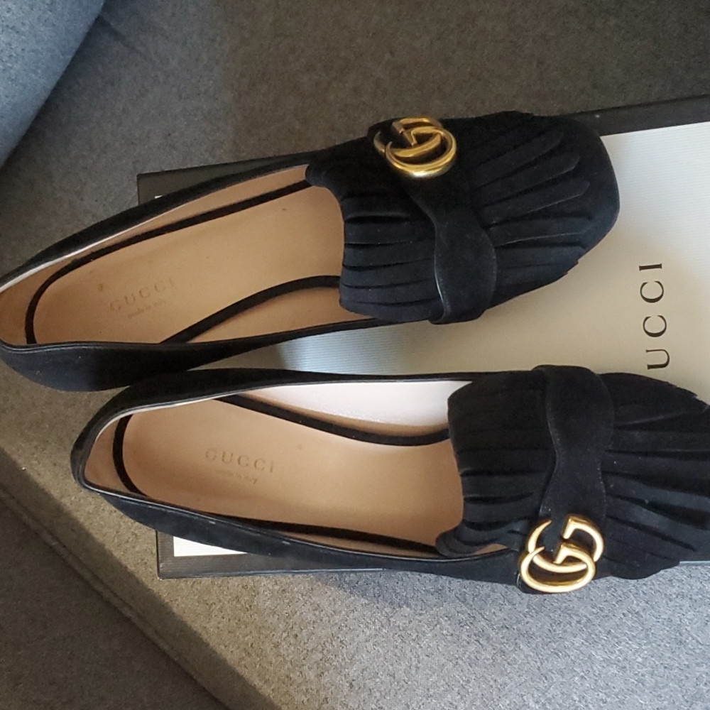 Gucci Black Swede shoes